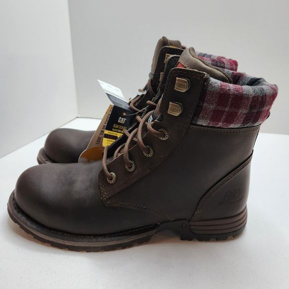 Caterpillar womens Kenzie Steel Toe work boots brown 9 wide - Picture 5 of 12